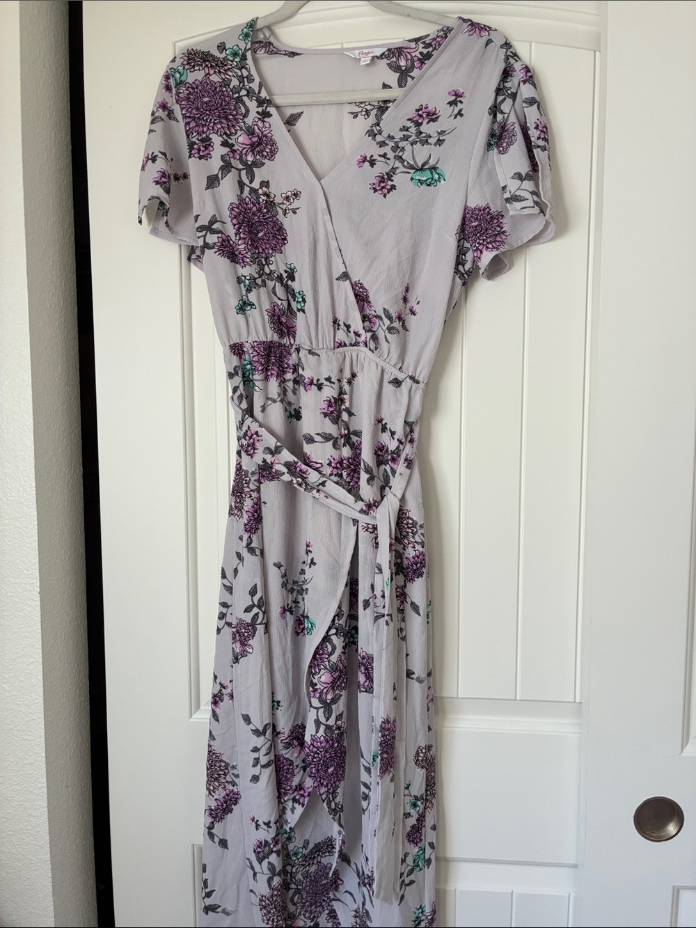 Lavender Floral Wrap Maxi Dress with Purple Print with shorts!